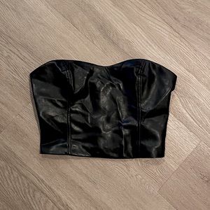 Aritzia vegan leather tube top